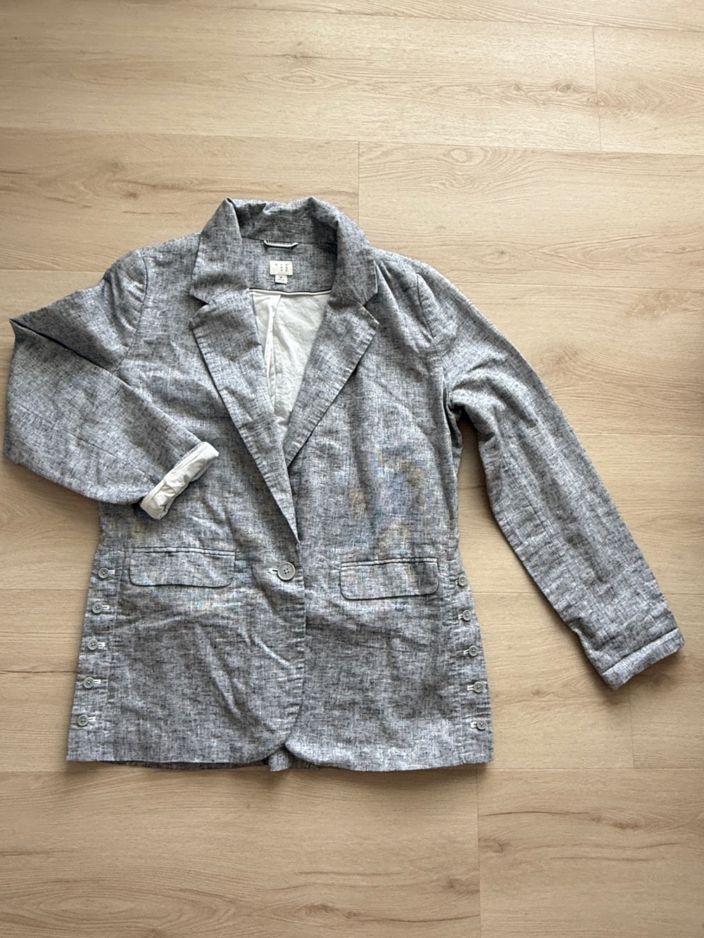 And ea wy Gray Linen-Blend Women's Blazer